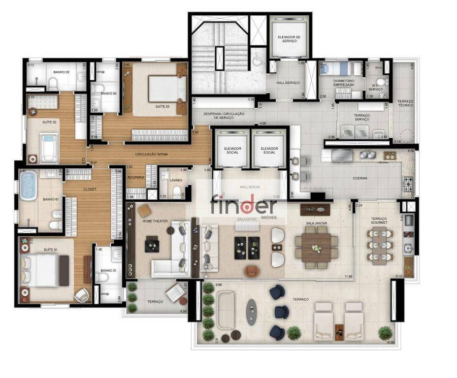 Apartamento à venda com 3 quartos, 287m² - Foto 27