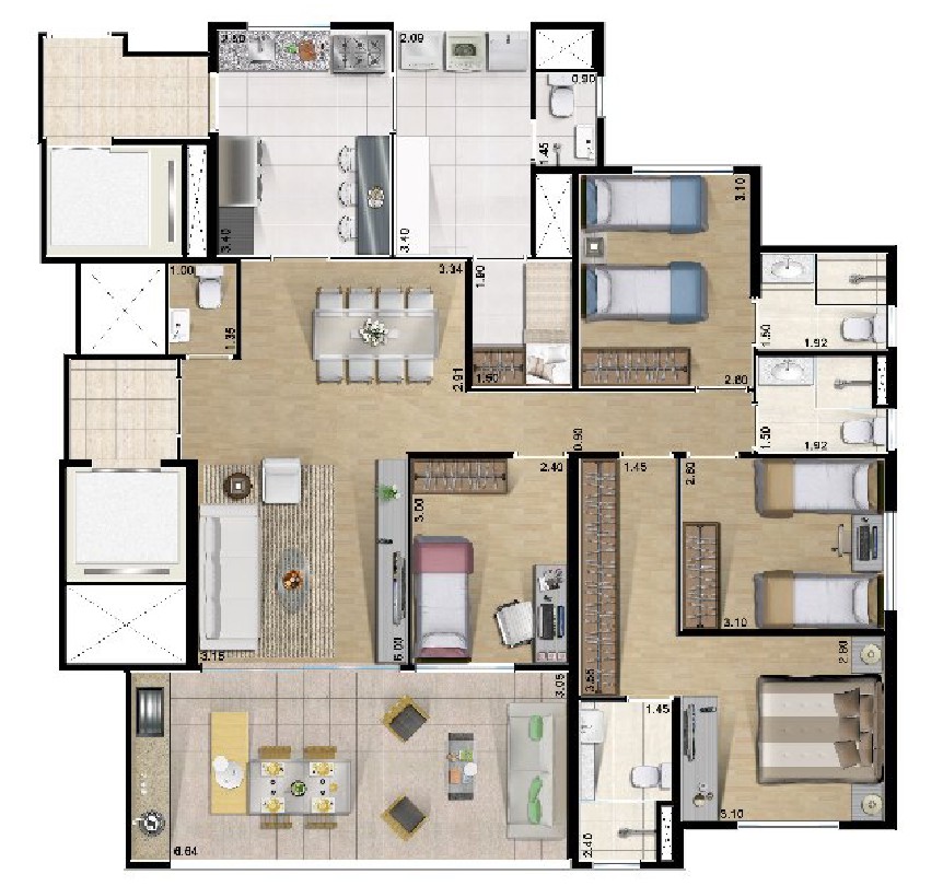 Apartamento à venda com 4 quartos, 133m² - Foto 6