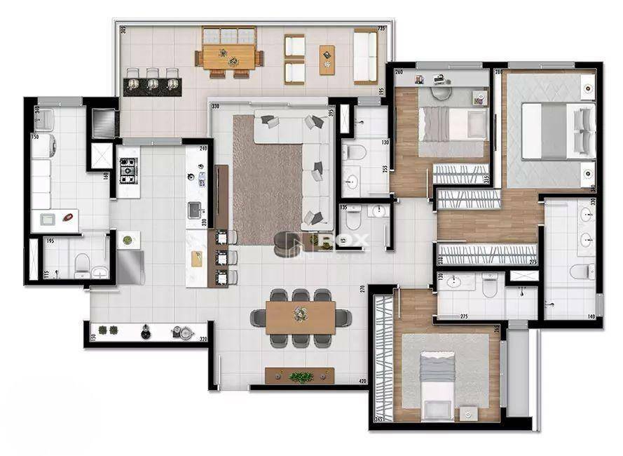 Apartamento à venda com 3 quartos, 141m² - Foto 3