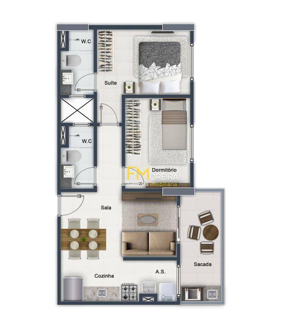 Apartamento à venda com 2 quartos, 57m² - Foto 17