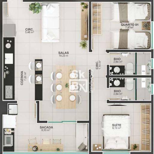 Apartamento à venda com 2 quartos, 66m² - Foto 8