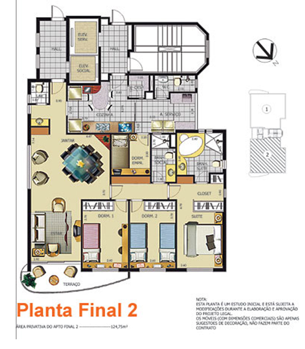 Apartamento à venda com 3 quartos, 124m² - Foto 4