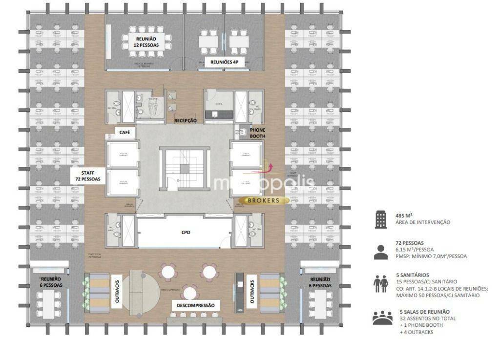 Conjunto Comercial-Sala para alugar, 492m² - Foto 9