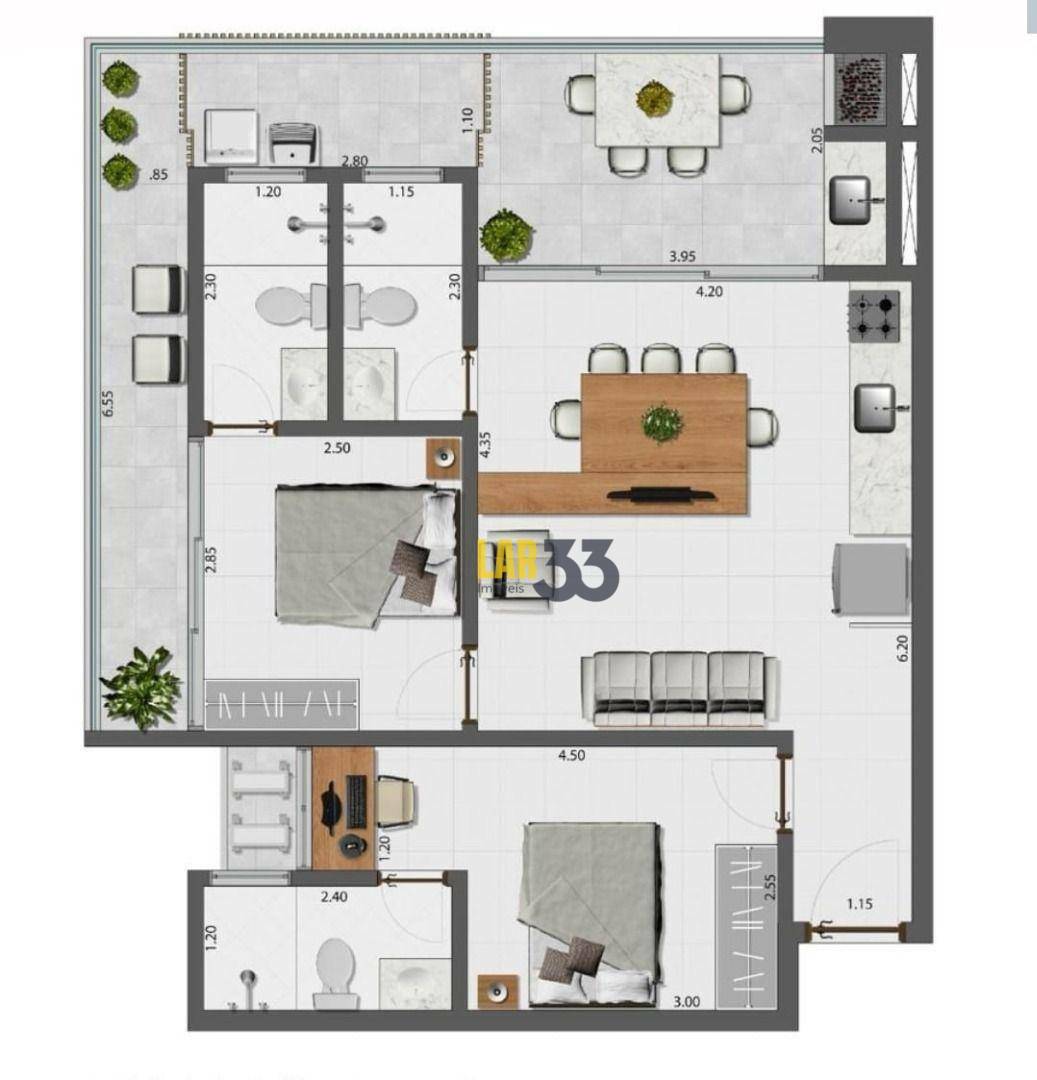 Apartamento à venda com 2 quartos, 60m² - Foto 7