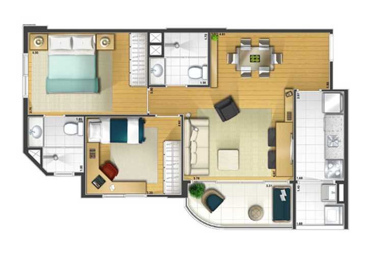 Apartamento à venda com 2 quartos, 120m² - Foto 2