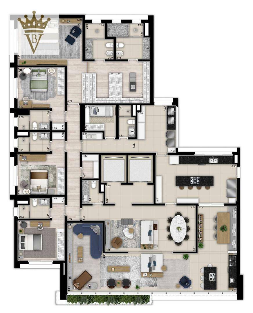 Apartamento à venda com 4 quartos, 342m² - Foto 21