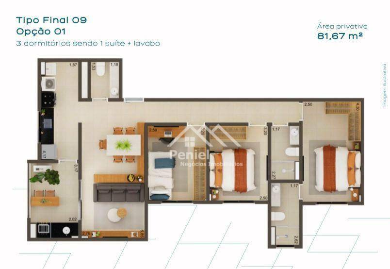 Apartamento à venda com 3 quartos, 81m² - Foto 3