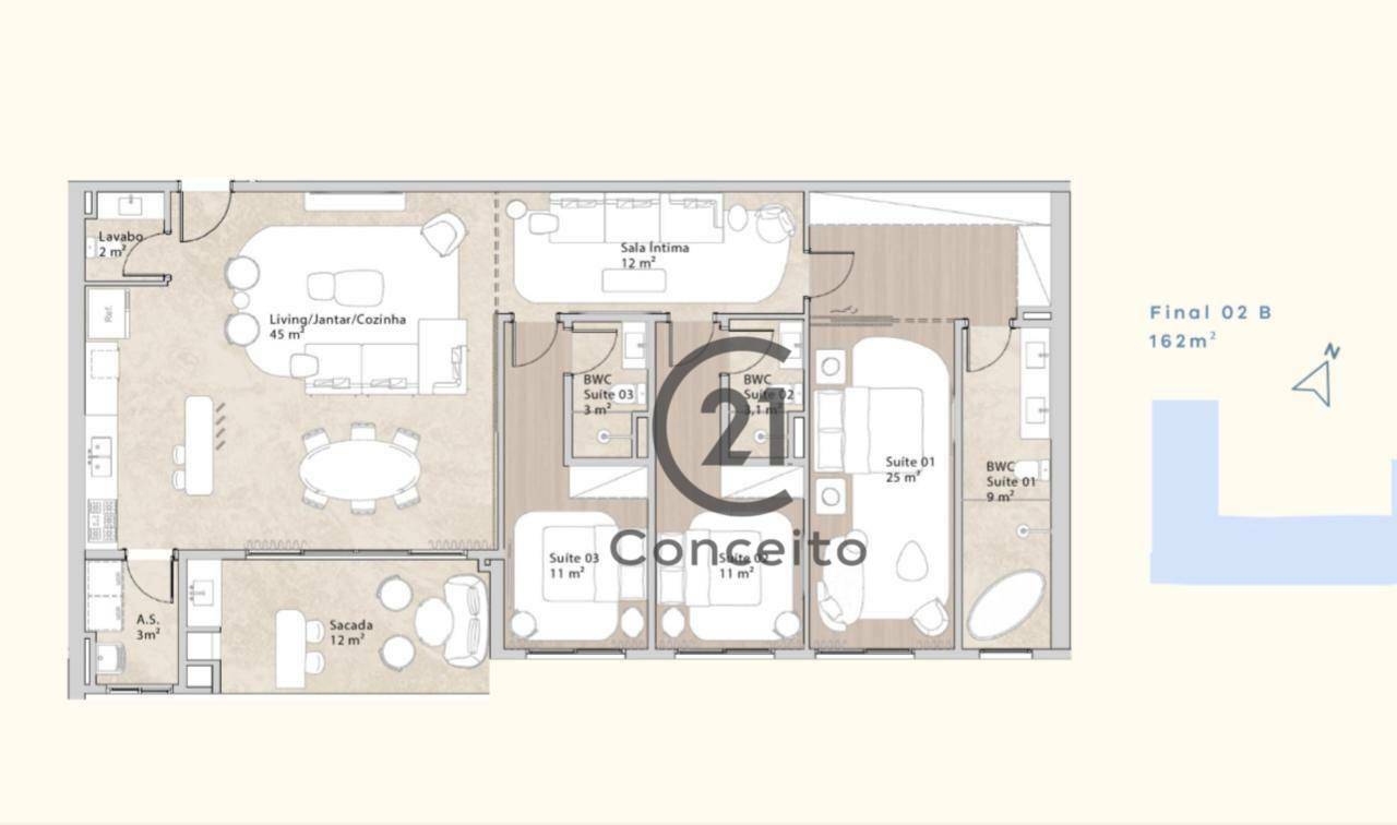 Apartamento à venda com 3 quartos, 162m² - Foto 24