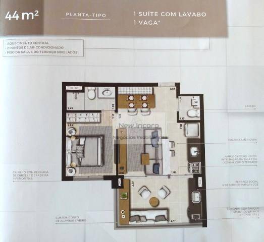 Apartamento à venda com 1 quarto, 44m² - Foto 48