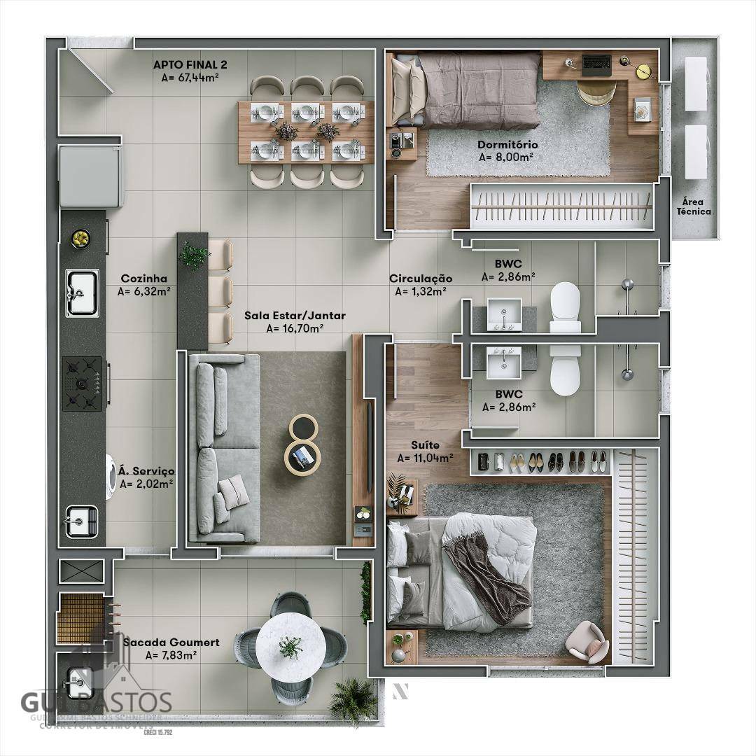 Apartamento à venda com 3 quartos, 87m² - Foto 7