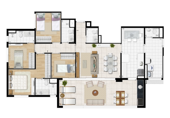 Apartamento à venda com 4 quartos, 136m² - Foto 2