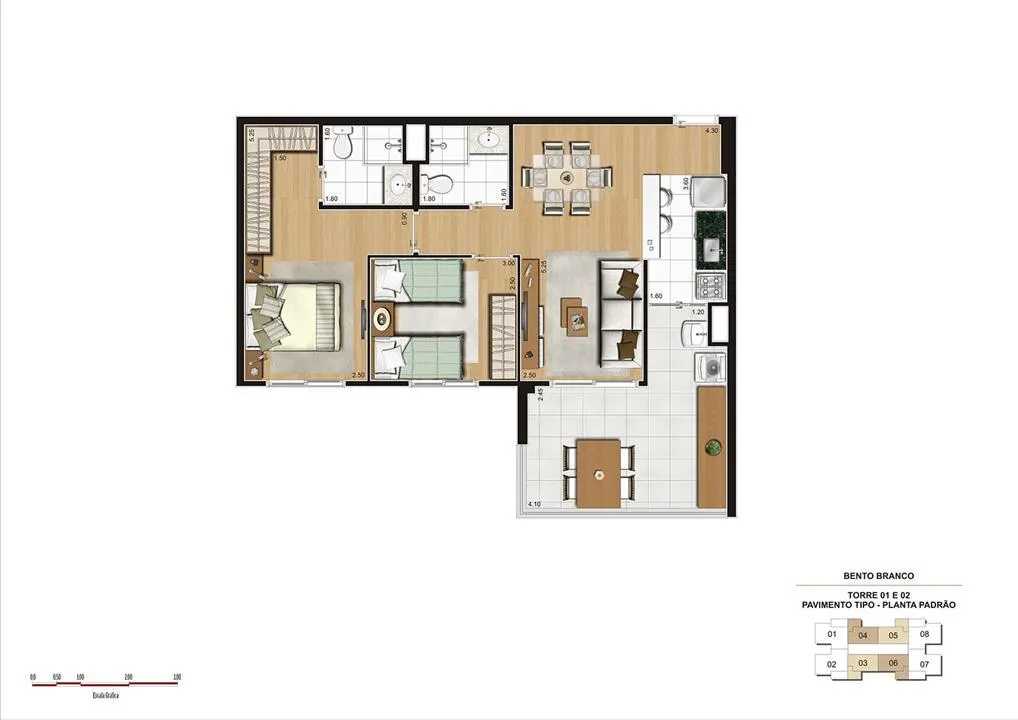 Apartamento à venda com 2 quartos, 68m² - Foto 4