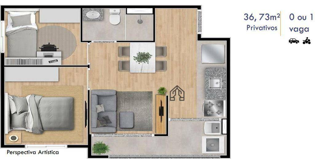 Apartamento à venda com 2 quartos, 37m² - Foto 2