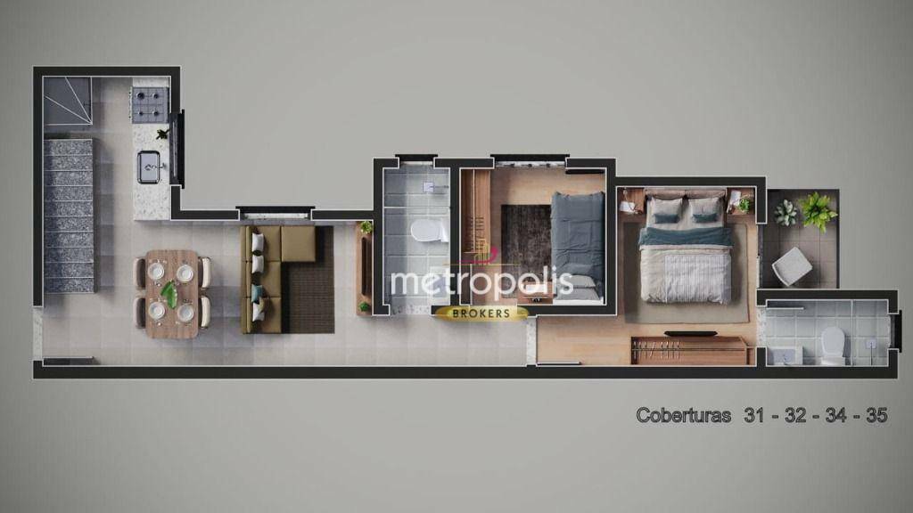 Cobertura à venda com 2 quartos, 46m² - Foto 9