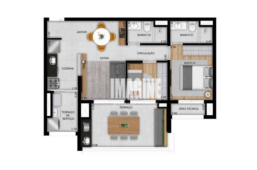 Apartamento à venda com 2 quartos, 70m² - Foto 1