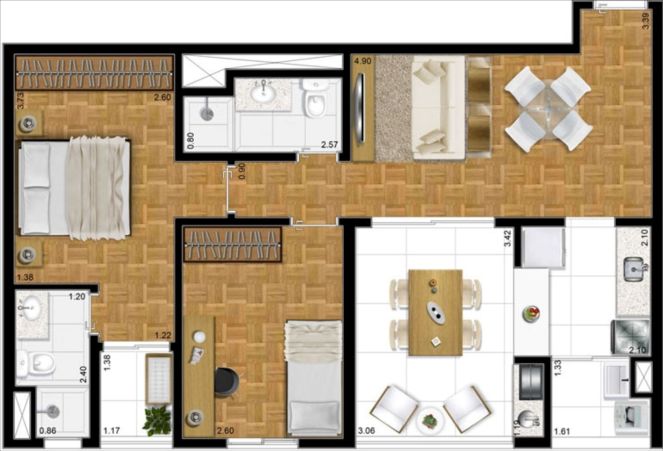 Apartamento à venda com 2 quartos, 120m² - Foto 4