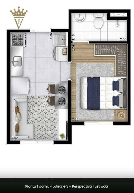 Apartamento à venda com 1 quarto, 24m² - Foto 8