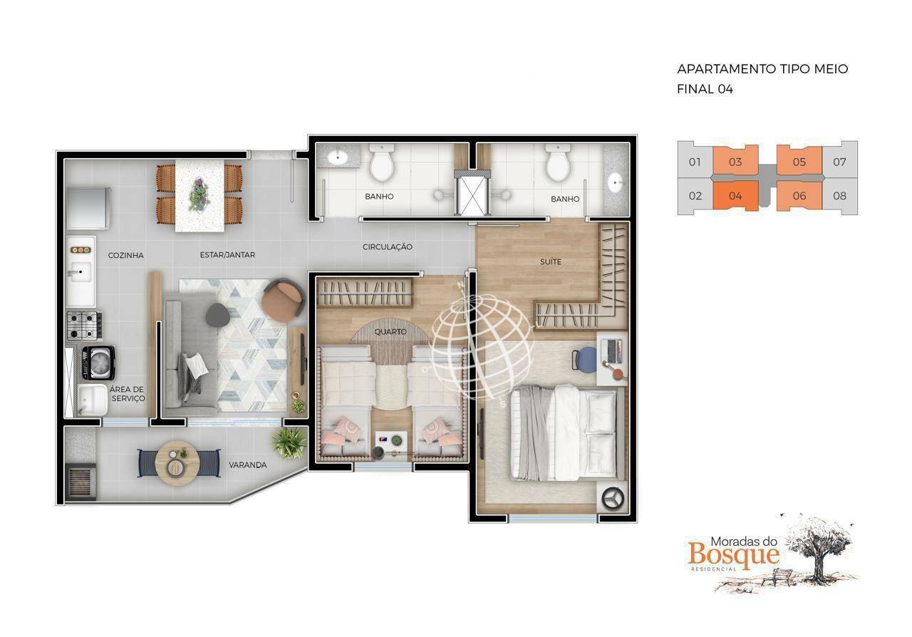 Apartamento à venda com 2 quartos, 54m² - Foto 8