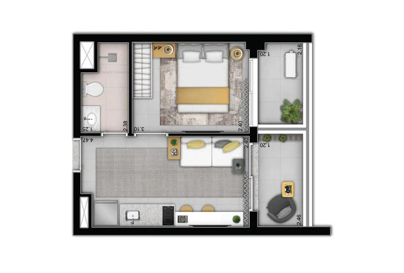 Apartamento à venda com 1 quarto, 2432m² - Foto 20