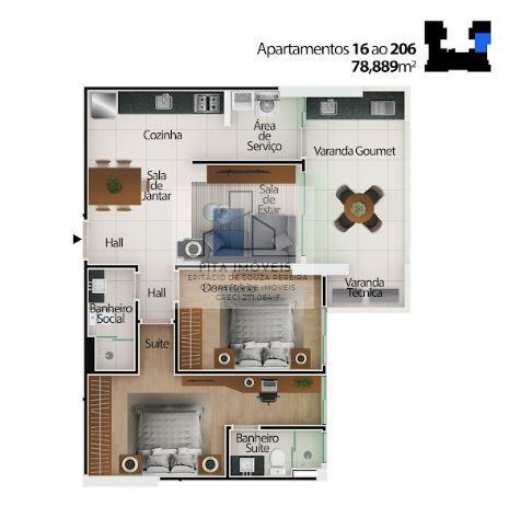 Apartamento à venda com 2 quartos, 78m² - Foto 2