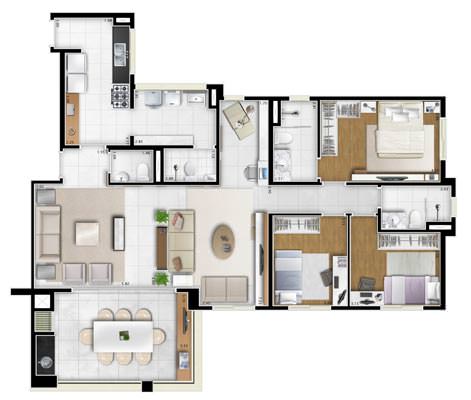 Apartamento à venda com 3 quartos, 132m² - Foto 3