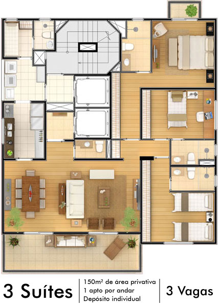 Apartamento à venda com 3 quartos, 150m² - Foto 4