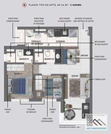 Apartamento à venda com 2 quartos, 54m² - Foto 19