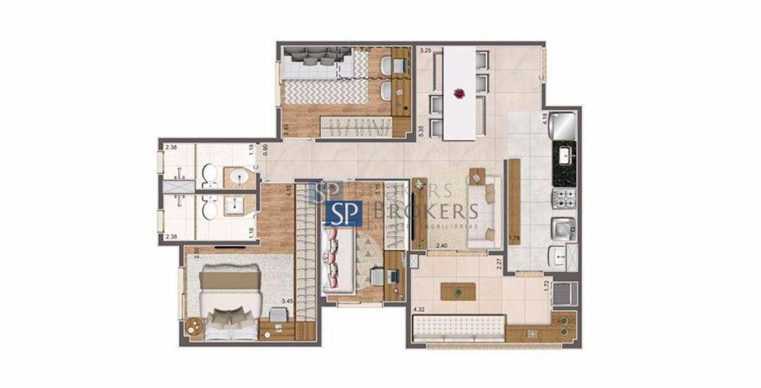 Apartamento à venda com 2 quartos, 64m² - Foto 4