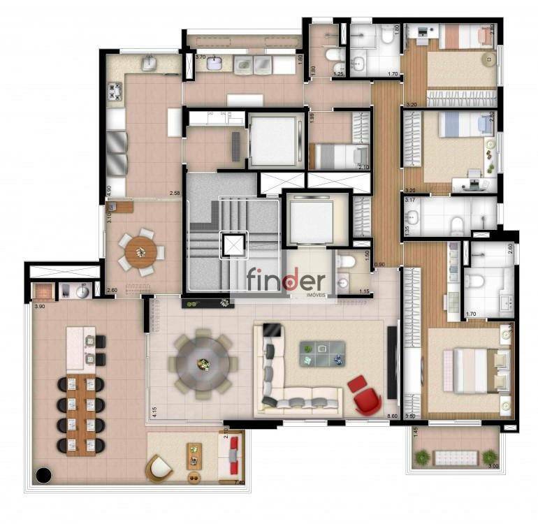 Apartamento à venda com 3 quartos, 202m² - Foto 24