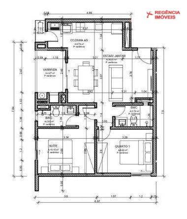 Apartamento à venda com 2 quartos, 60m² - Foto 2