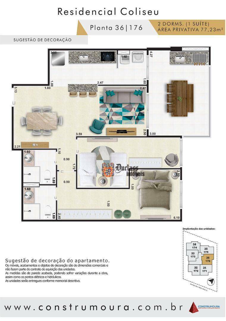 Apartamento à venda com 2 quartos, 77m² - Foto 3