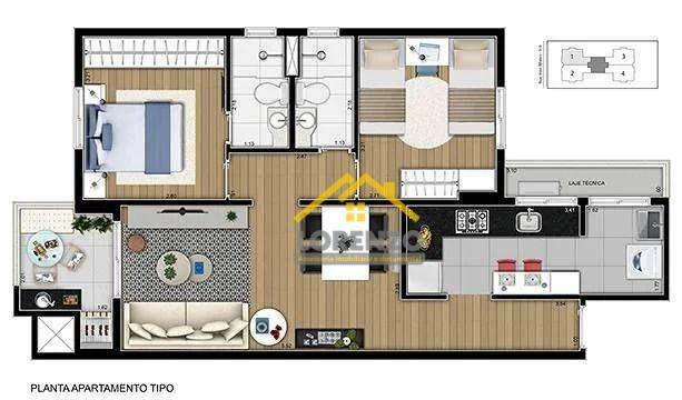 Apartamento à venda com 2 quartos, 65m² - Foto 2