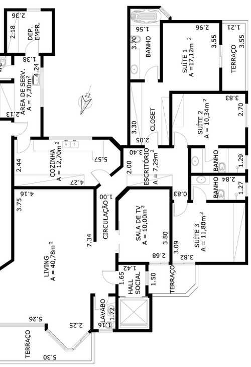 Apartamento à venda com 4 quartos, 173m² - Foto 3