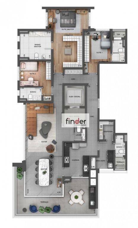 Apartamento à venda com 3 quartos, 315m² - Foto 33