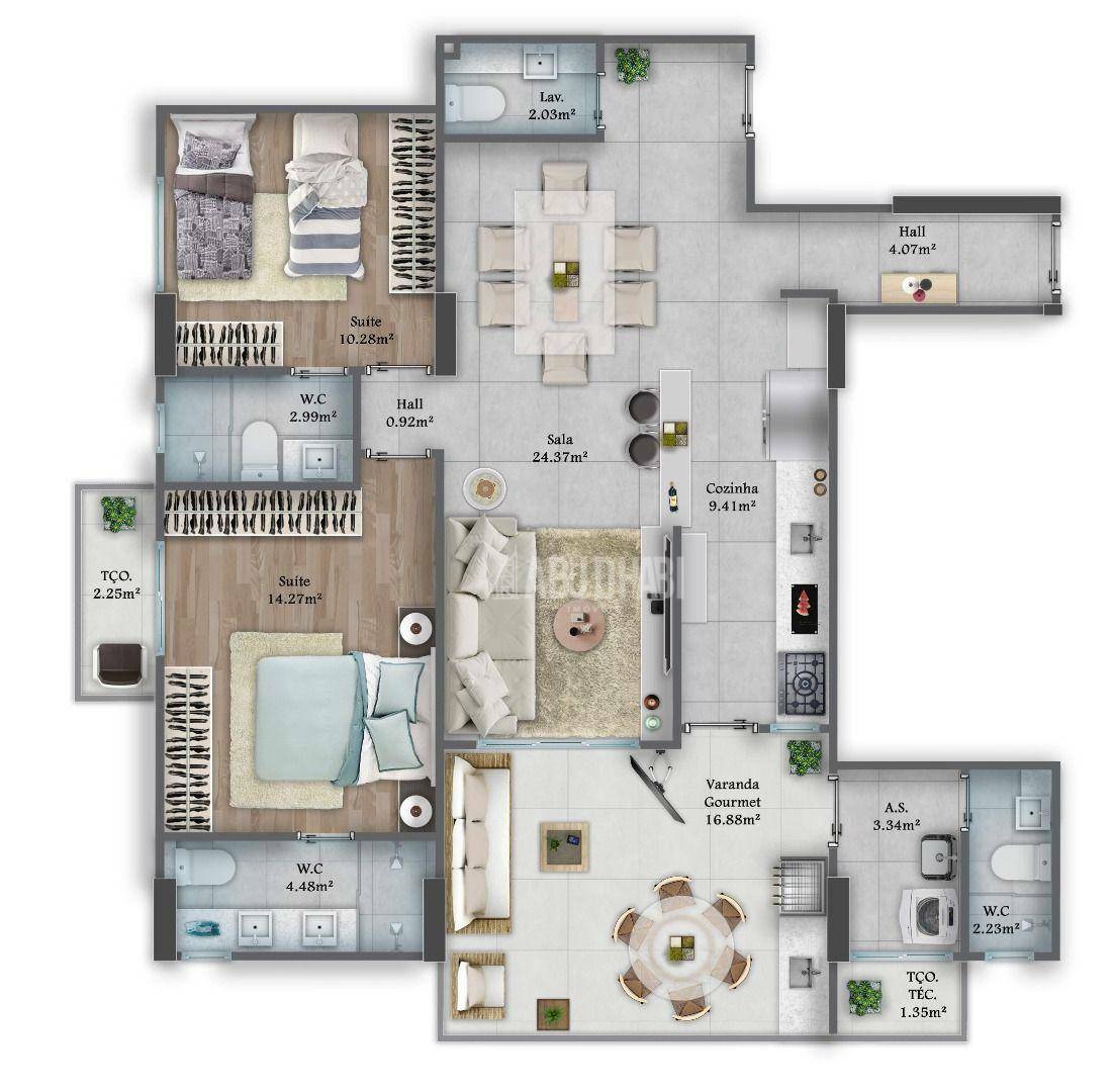 Apartamento à venda com 2 quartos, 109m² - Foto 7