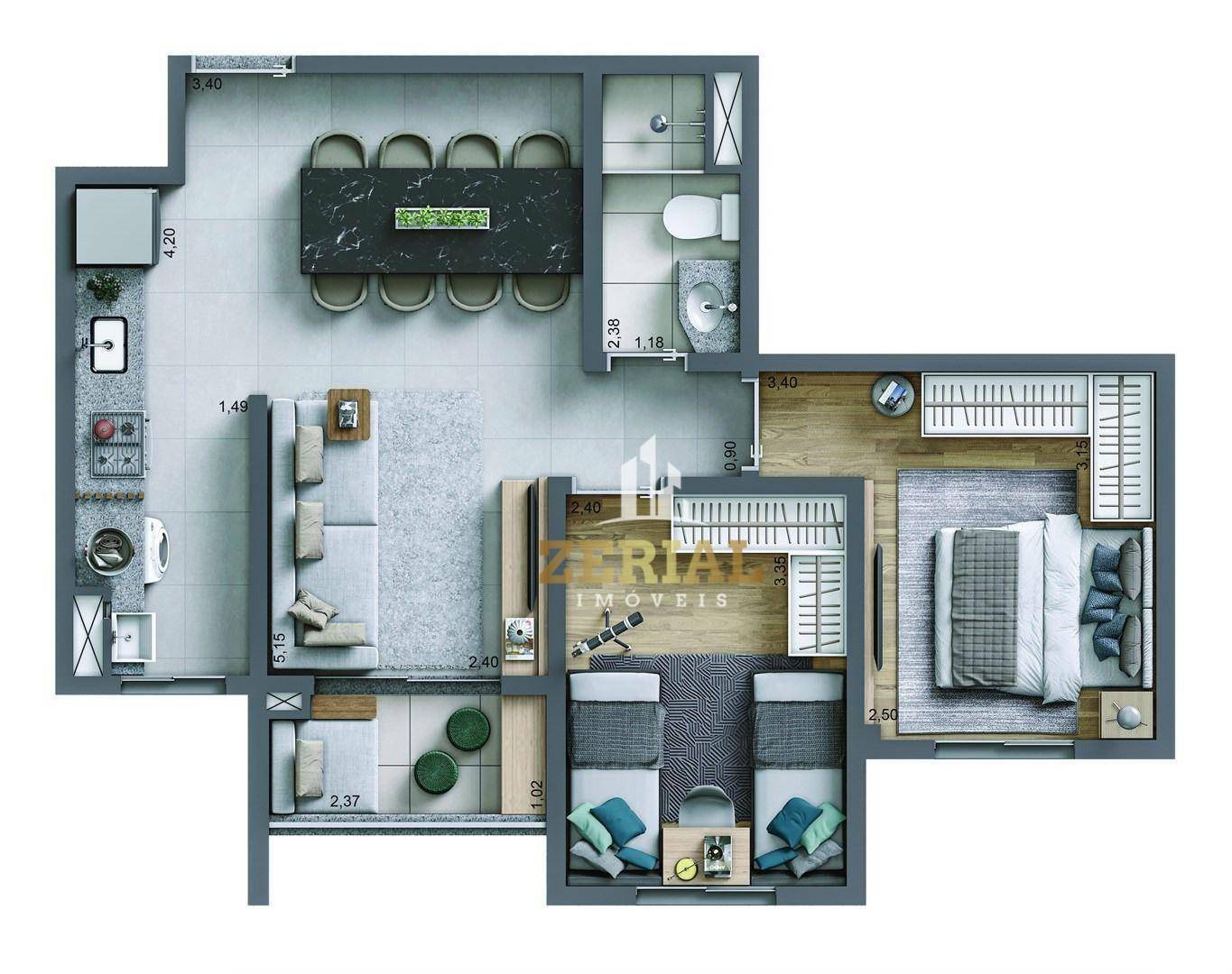 Apartamento à venda com 2 quartos, 51m² - Foto 1