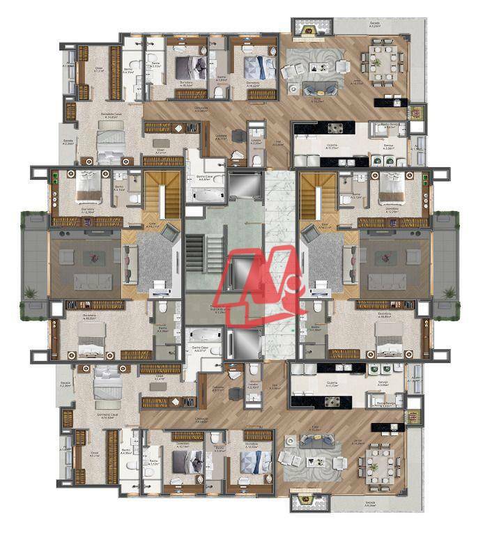 Apartamento à venda com 3 quartos, 198m² - Foto 15