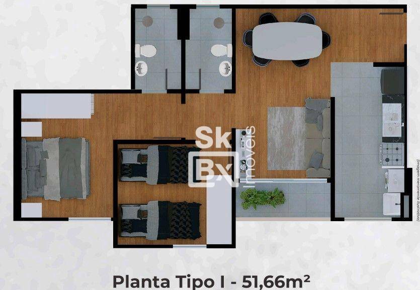 Apartamento à venda com 2 quartos, 51m² - Foto 5