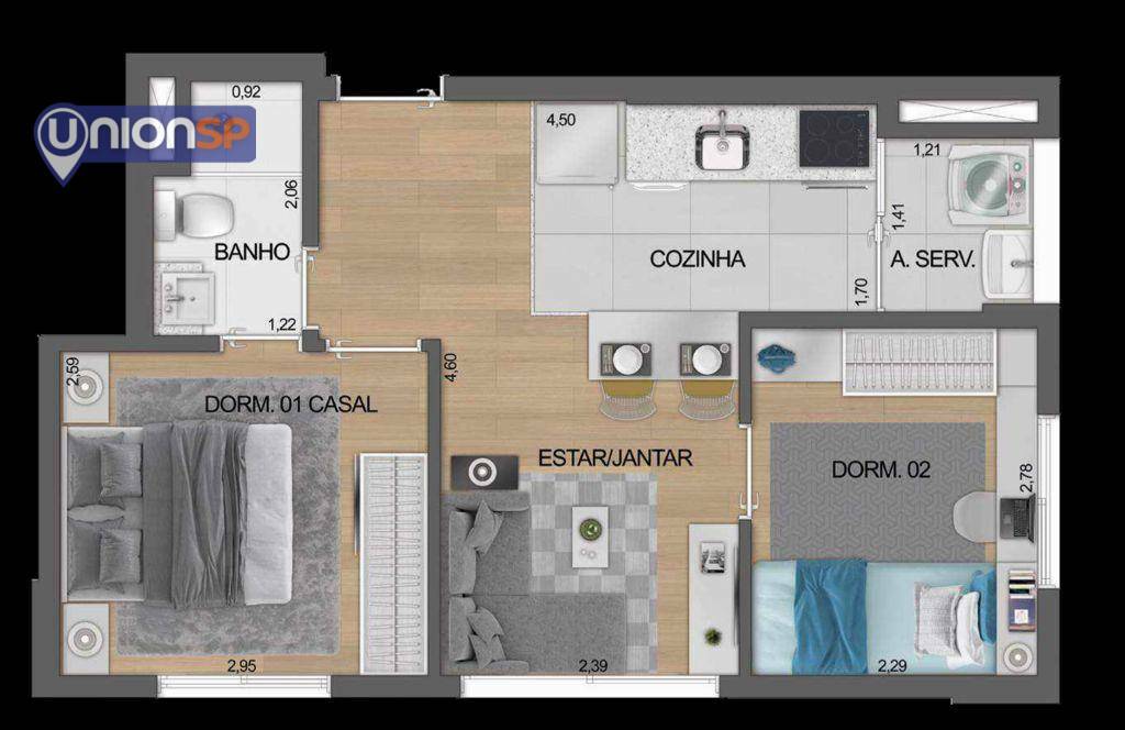 Apartamento à venda com 2 quartos, 39m² - Foto 10