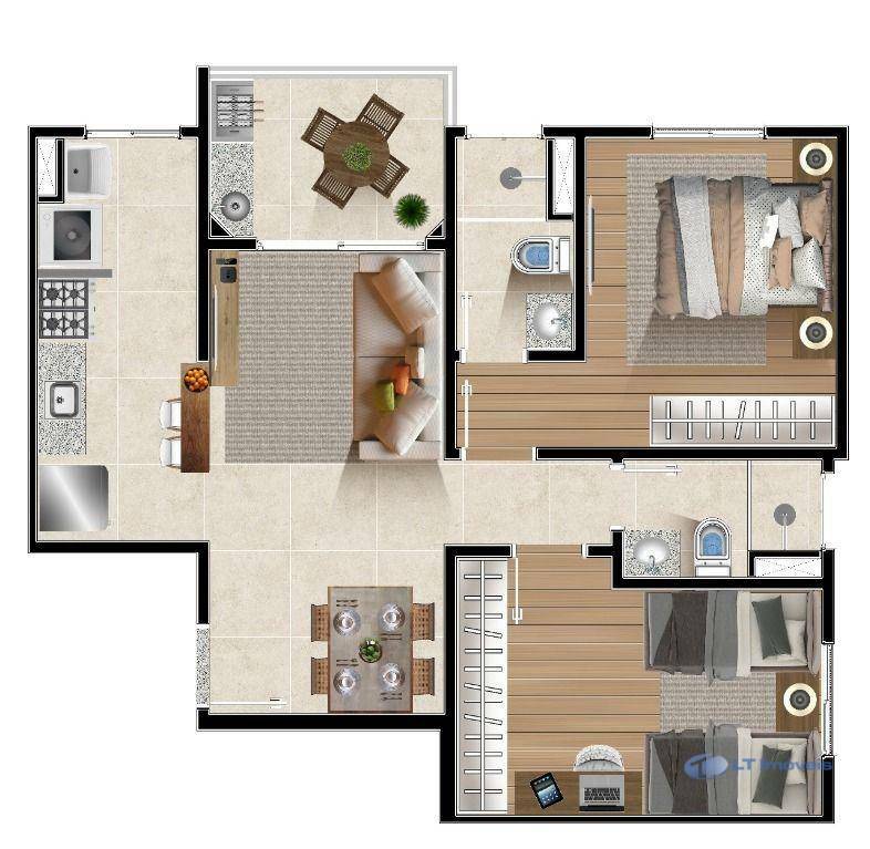 Apartamento à venda com 2 quartos, 58m² - Foto 5