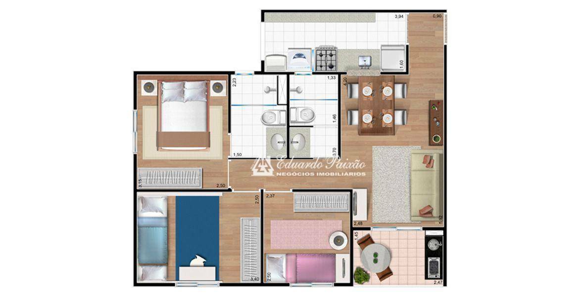 Apartamento à venda com 3 quartos, 60m² - Foto 23