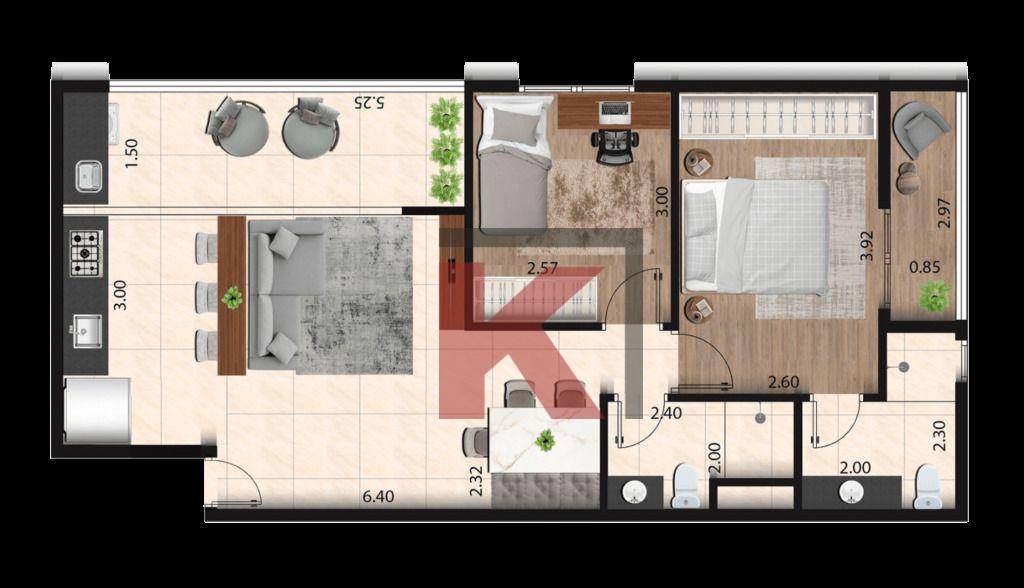 Apartamento, 1 quarto, 37 m² - Foto 2