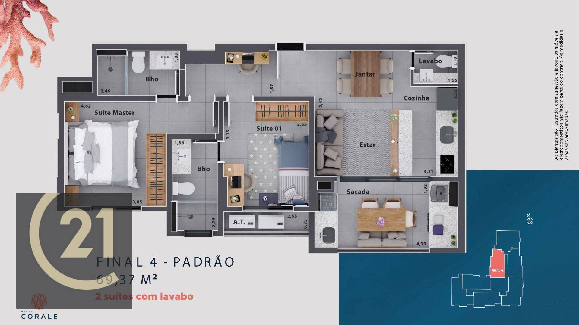 Apartamento à venda com 2 quartos, 68m² - Foto 23