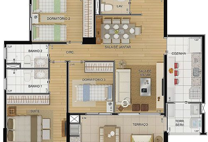 Apartamento à venda com 3 quartos, 88m² - Foto 2