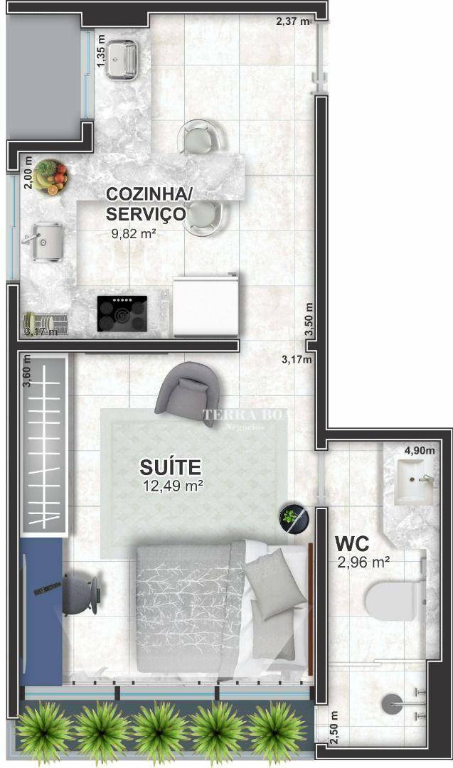 Apartamento à venda com 1 quarto, 33m² - Foto 4