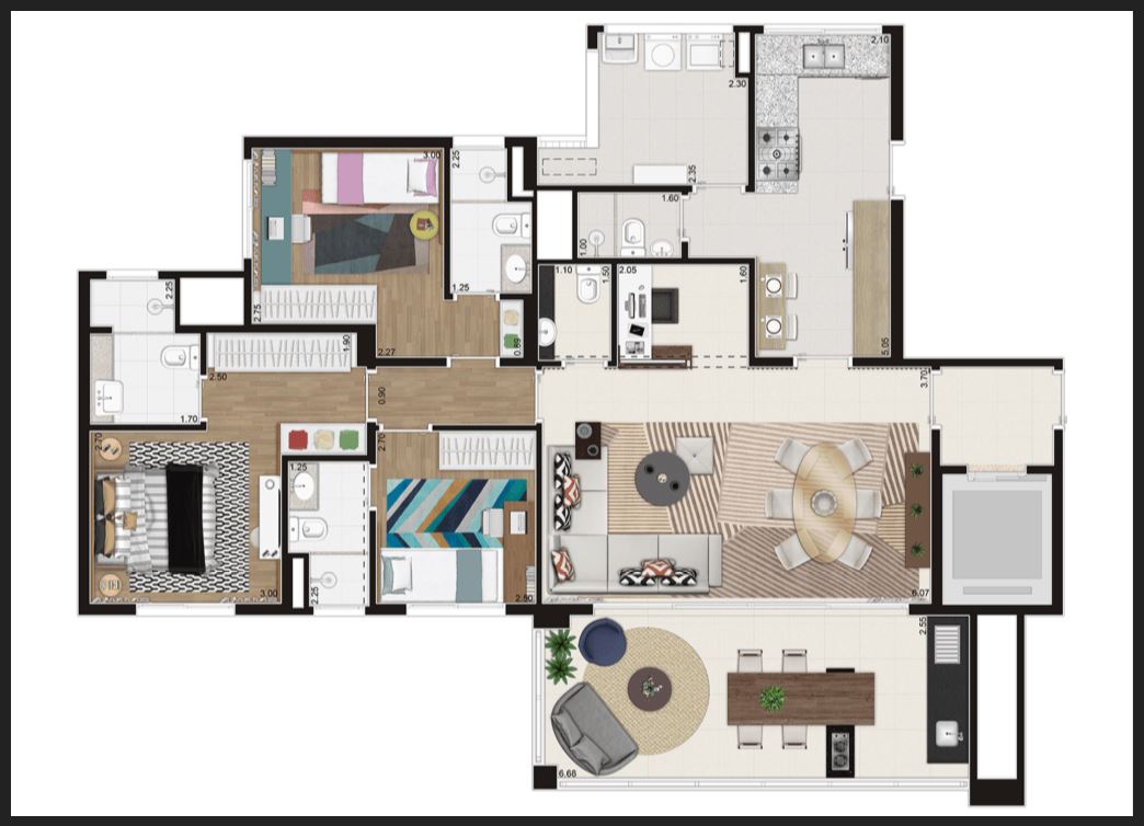 Apartamento à venda com 3 quartos, 123m² - Foto 2