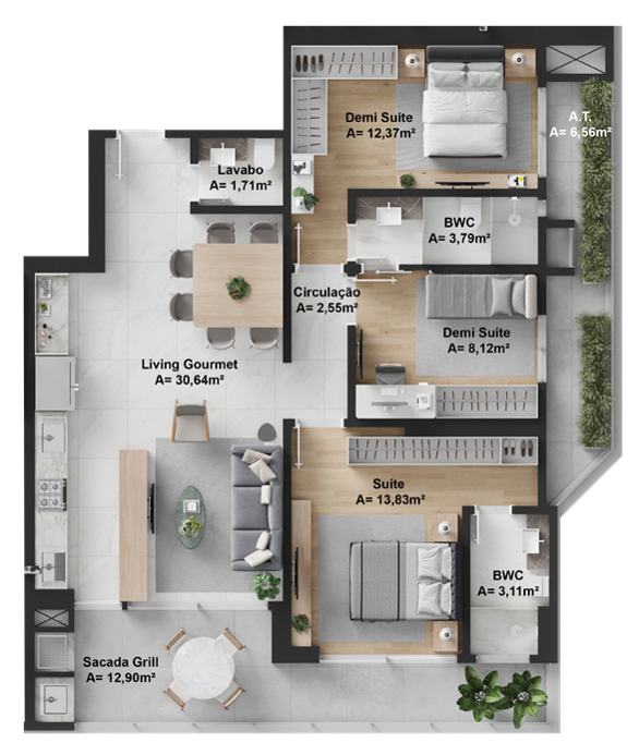 Apartamento à venda com 2 quartos, 116m² - Foto 7