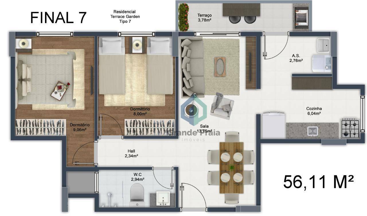 Apartamento à venda com 2 quartos, 57m² - Foto 18