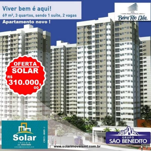 Apartamento à venda com 3 quartos, 69m² - Foto 1