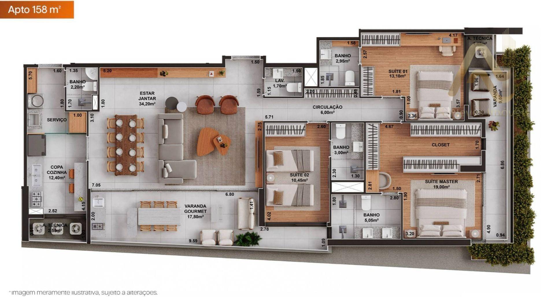 Apartamento, 3 quartos, 107 m² - Foto 3